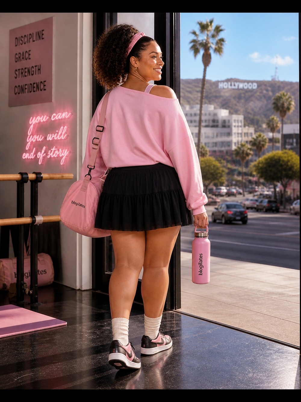 Blogilates Ballerina Skort ✨ High-Rise Tiered Mesh Active | Built-In Short 2X - Picture 2 of 6